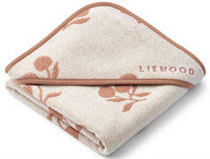 Liewood peach/sea shell yarn-dyed hooded baby towel Alba